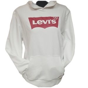 Levi's Hooded Pullover White Sweater XL Unisex